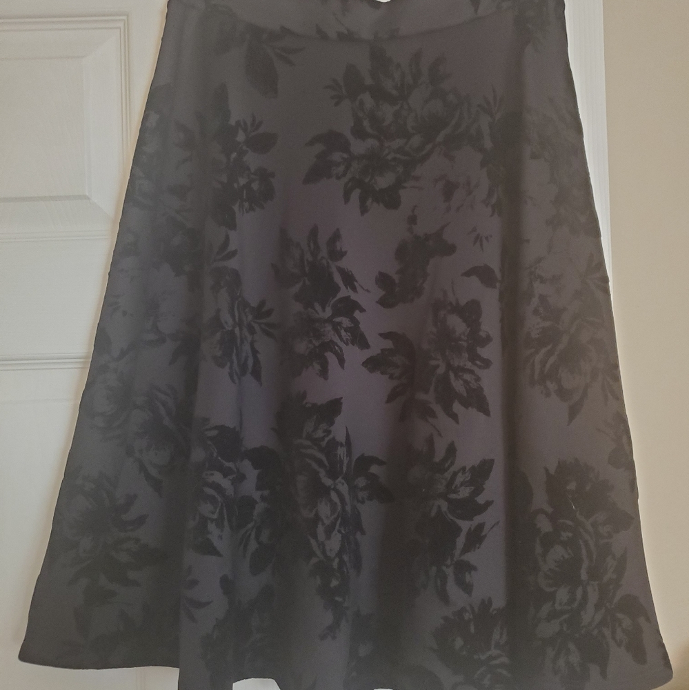 Floral Black Circle Skirt